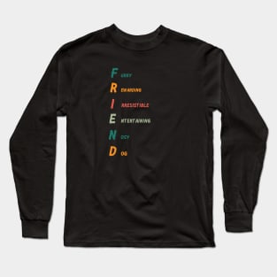 Friend | dog mom | dog dad gift Idea - Retro Colors Long Sleeve T-Shirt